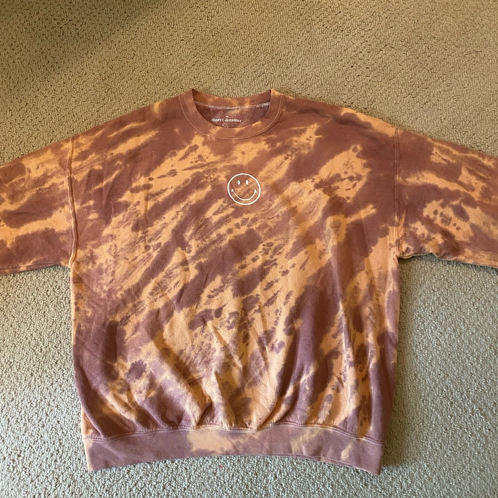 tie dye smiley sweatshirt